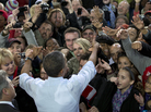 President Obama greets the crowd after a Sept. 22 speech in Milwaukee. President Obama greets the crowd after a Sept. 22 speech in Milwaukee.