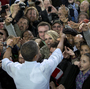President Obama greets the crowd after a Sept. 22 speech in Milwaukee.