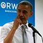 President Obama tearing up a bit as he thanks campaign workers.