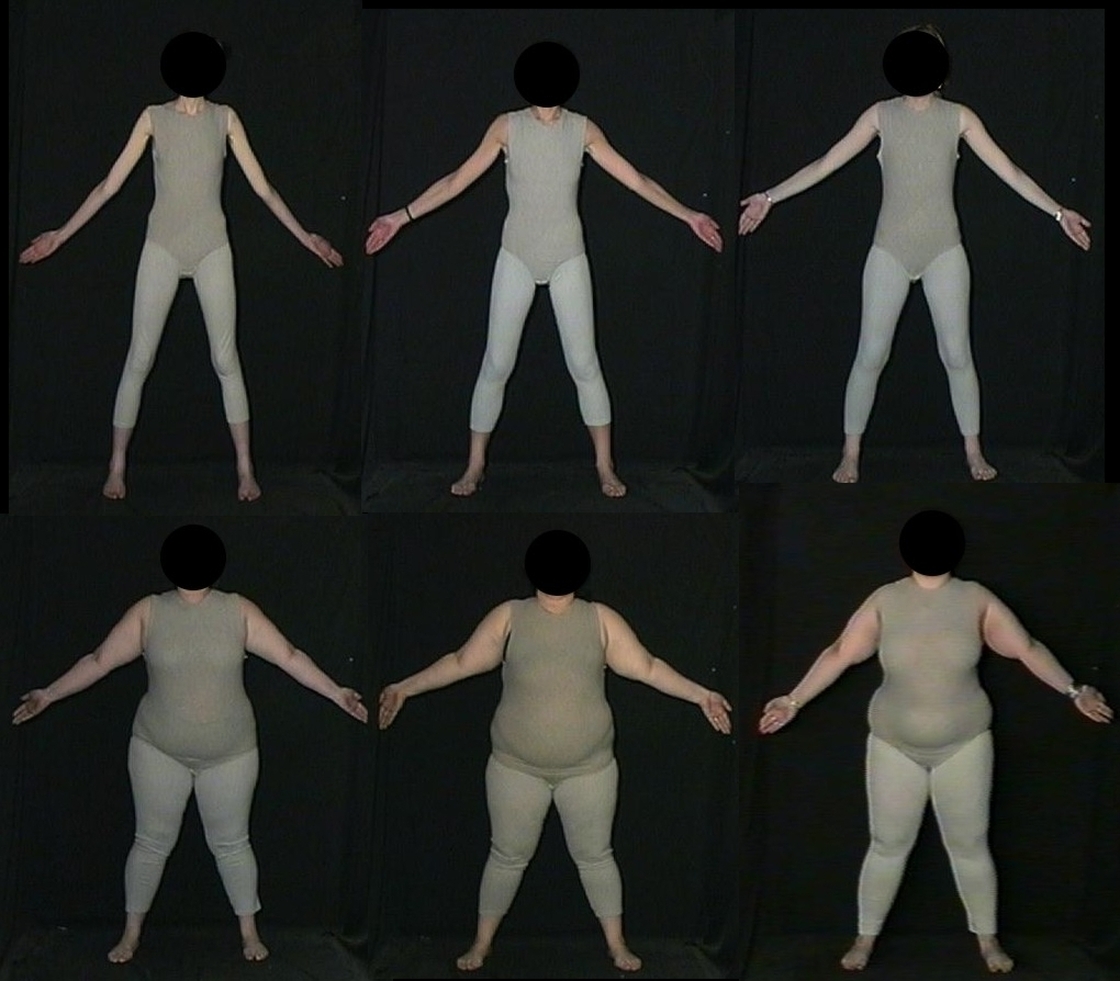 Pictures like these helped British researchers gauge people's attitudes about weight.