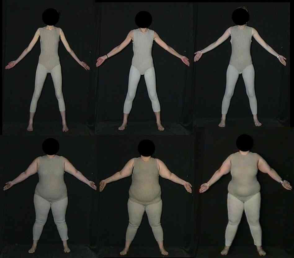 Pictures like these helped British researchers gauge people's attitudes about weight.