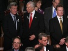 From left, Sens. Max Baucus (D-Mont.), Orrin Hatch (R-Utah) and Sen. Jim Webb (D-Va.) await President Obama's State of the Union address in January 2011, when a bipartisan seating arrangement symbolically suggested a more cooperative spirit among lawmakers. From left, Sens. Max Baucus (D-Mont.), Orrin Hatch (R-Utah) and Sen. Jim Webb (D-Va.) await President Obama's State of the Union address in January 2011, when a bipartisan seating arrangement symbolically suggested a more cooperative spirit among lawmakers.