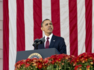 President Obama speaks during a Veterans Day ceremony in Arlington, Va., on Sunday. President Obama speaks during a Veterans Day ceremony in Arlington, Va., on Sunday.