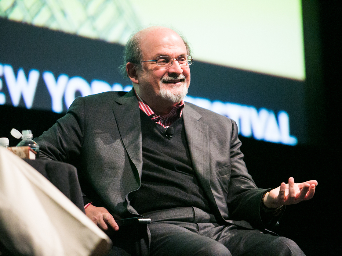 Author Salman Rushdie at The New Yorker Festival in New York on Oct. 7.