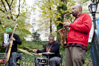Kahlil Kwame Bell and his band performed at the Arsenal, near the Central Park Zoo.