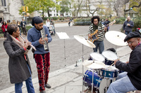 Keyboardist Marc Cary led a group at the Engineers' Gate, adjacent to the reservoir at East 90th Street.