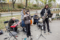 <p>Flutist Jamie Baum bundled up and led a band at the East 96th St. Playground.</p><p></p>