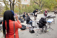 The 110th and Central Park West gate saw a crowd assemble around vibraphonist Chris Dingman's quartet.