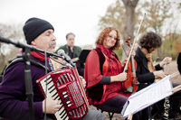 <p>The Klezmatics played on the elevated clearing known as Great Hill.</p><p></p>