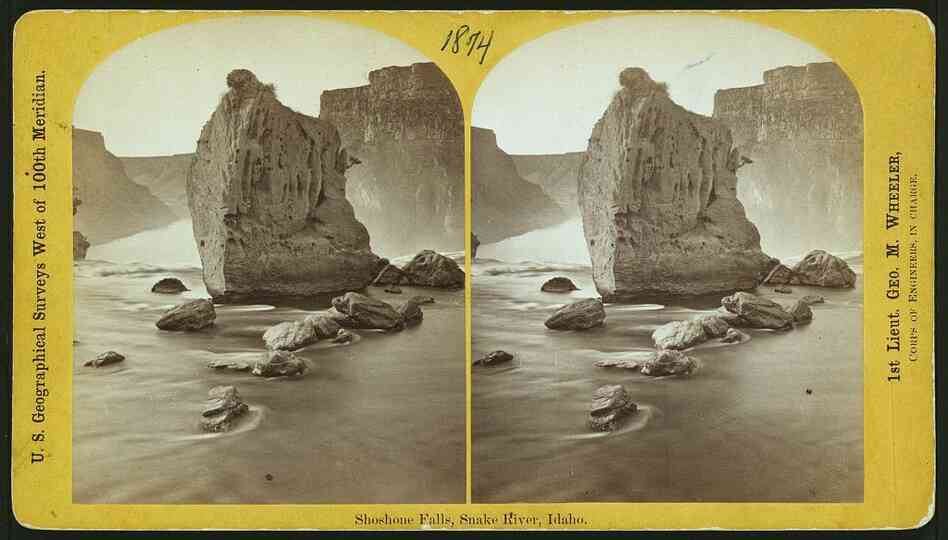 Shoshone Falls, Snake River, Idaho, 1874, from the western geological surveys Shoshone Falls, Snake River, Idaho, 1874, from the western geological surveys