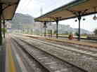 A train station in Italy. A train station in Italy.