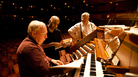 After years of waiting, the Kennedy Center has a new symphonic organ replacing its old Filene organ. The $2 million project will culminate in the organ's debut on Nov. 27. William Neil (left), the National Symphony Orchestra organist, speaks with NSO Assistant Conductor Ankush Kumar Bahl (center) during the organ's test with the orchestra on Oct. 18. After years of waiting, the Kennedy Center has a new symphonic organ replacing its old Filene organ. The $2 million project will culminate in the organ's debut on Nov. 27. William Neil (left), the National Symphony Orchestra organist, speaks with NSO Assistant Conductor Ankush Kumar Bahl (center) during the organ's test with the orchestra on Oct. 18.