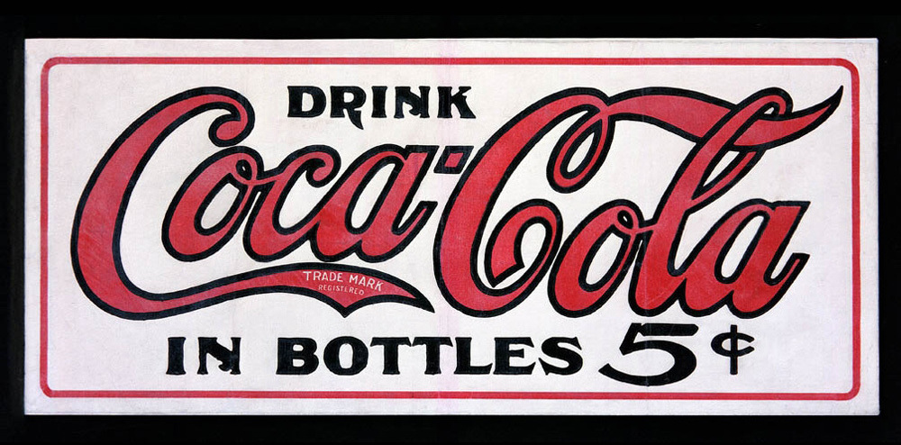 1905: An oilcloth sign.