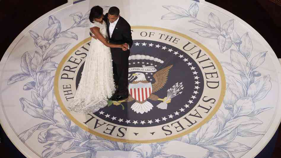 President Obama dances with first lady Michelle Obama on the night of his inauguration, Jan. 20, 2009, in Washington.