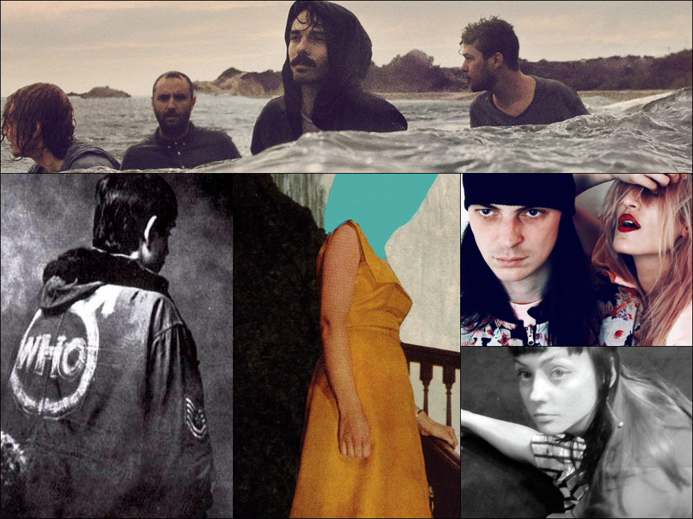 Clockwise from top: Local Natives, IO Echo, Angel Olsen, cover art for Gospel Claws and The Who's <em>Quadrophenia.</em>