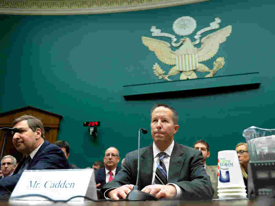 New England Compounding Center co-owner Barry Cadden went to Capitol Hill for a congressional hearing Wednesday on the fungal meningitis outbreak. Choosing to take the Fifth Amendment, Cadden did not testify.