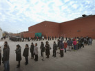 The line was long last week at a job fair in Chicago. The line was long last week at a job fair in Chicago.