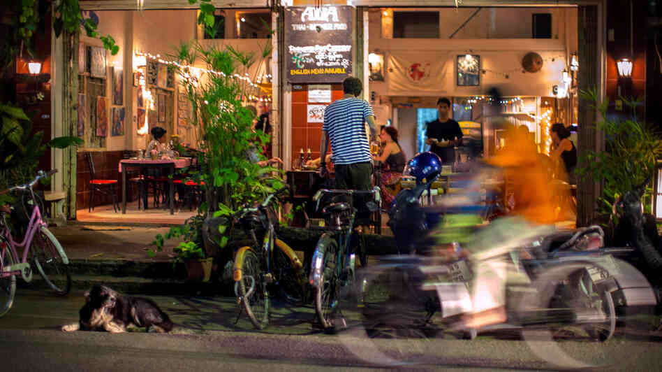 The Aiya restaurant in Mae Sot, a small Thai city on the border with Myanmar, is run by Myat Thu, a Burmese dissident.