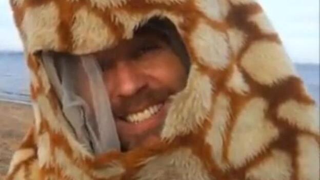 Armstrong Baillie, in costume. (YouTube)