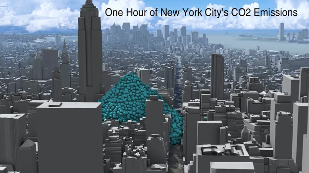 One Hour Of NYC's Carbon Dioxide Emissions One Hour Of NYC's Carbon Dioxide Emissions
