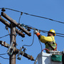 A worker repairs electrical lines as Long Islanders continue their cleanup efforts in the aftermath of Superstorm Sandy in Plainview, N.Y. A worker repairs electrical lines as Long Islanders continue their cleanup efforts in the aftermath of Superstorm Sandy in Plainview, N.Y.
