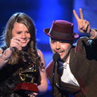 Jesse & Joy accept one of their four awards during the Latin Grammy Awards in Las Vegas on Thursday. Jesse & Joy accept one of their four awards during the Latin Grammy Awards in Las Vegas on Thursday.