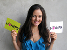 Danica McKellar at NPR West. Danica McKellar at NPR West.