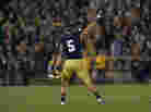 Manti T'eo #5 of the Notre Dame Fighting Irish waves to the crowd as he leaves the home field for the last time after a 38-0 win against the Wake Forest Demon Deacons. Manti T'eo #5 of the Notre Dame Fighting Irish waves to the crowd as he leaves the home field for the last time after a 38-0 win against the Wake Forest Demon Deacons.