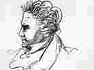 An autographed portrait of Ludwig van Beethoven.