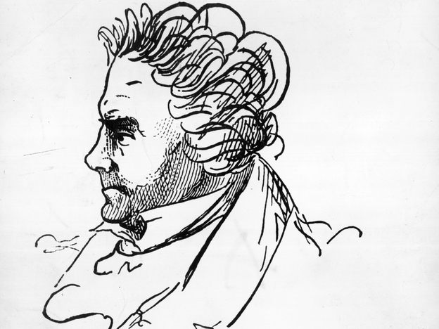 An autographed portrait of Ludwig van Beethoven.