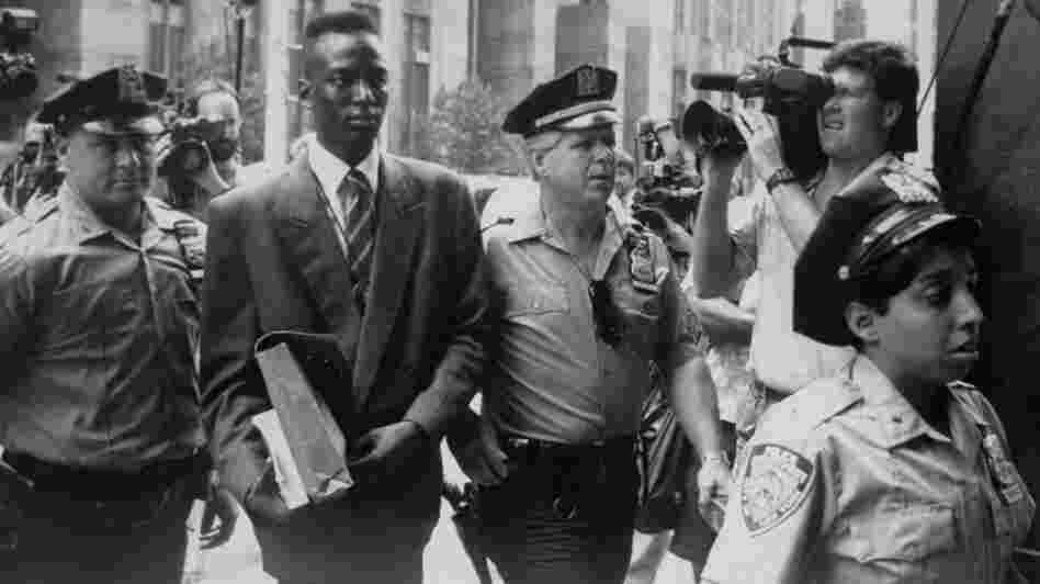 Yusef Salaam, wrongly accused of rape, is escorted by police. He and four other teens were eventually found guilty of a crime they didn't commit. Yusef Salaam, wrongly accused of rape, is escorted by police. He and four other teens were eventually found guilty of a crime they didn't commit.