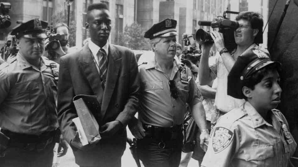 Yusef Salaam, wrongly accused of rape, is escorted by police. He and four other teens were eventually found guilty of a crime they didn't commit. Yusef Salaam, wrongly accused of rape, is escorted by police. He and four other teens were eventually found guilty of a crime they didn't commit.