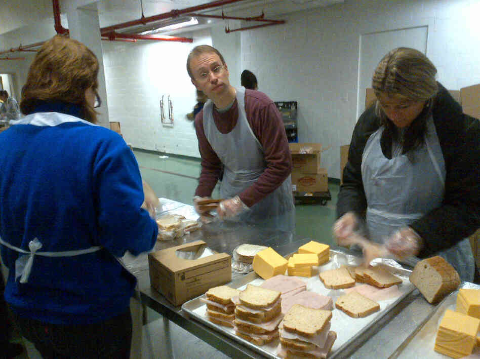 New Jersey Public Radio Host David Furst volunteers at the Community Food Bank of New Jersey on the Sunday after Sandy in Hillside, NJ. New Jersey Public Radio Host David Furst volunteers at the Community Food Bank of New Jersey on the Sunday after Sandy in Hillside, NJ.