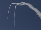 Two Iron Dome missiles launched near Ashdod, Israel, intercept a rocket fired by Palestinian militants from the Gaza Strip on Sunday. Israeli officials joke that a "cult of the Iron Dome" has developed, as Israelis have started running out of their homes, rather then into their bunkers, to film Iron Dome at work. Two Iron Dome missiles launched near Ashdod, Israel, intercept a rocket fired by Palestinian militants from the Gaza Strip on Sunday. Israeli officials joke that a "cult of the Iron Dome" has developed, as Israelis have started running out of their homes, rather then into their bunkers, to film Iron Dome at work.
