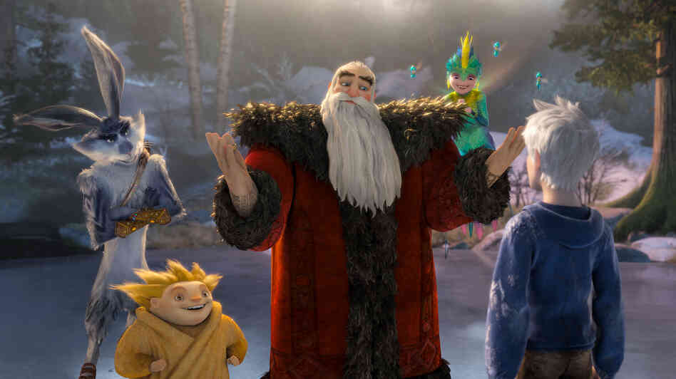 Bunnymund (Hugh Jackman), Sandman, North (Alec Baldwin) and Tooth (Isla Fisher) welcome Jack Frost (Chris Pine) to a group of mythical characters sworn to protect the world's children. Bunnymund (Hugh Jackman), Sandman, North (Alec Baldwin) and Tooth (Isla Fisher) welcome Jack Frost (Chris Pine) to a group of mythical characters sworn to protect the world's children.