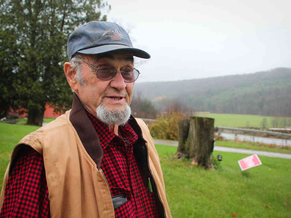 Ken Dibbell, a farmer near Norwich, New York, mixes Chobani's whey with cow manure and spreads it on his hay fields as fertilizer. Ken Dibbell, a farmer near Norwich, New York, mixes Chobani's whey with cow manure and spreads it on his hay fields as fertilizer.