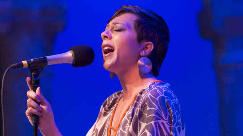 Gretchen Parlato performing at the Caramoor Jazz Festival in Katonah, N.Y. July 28.