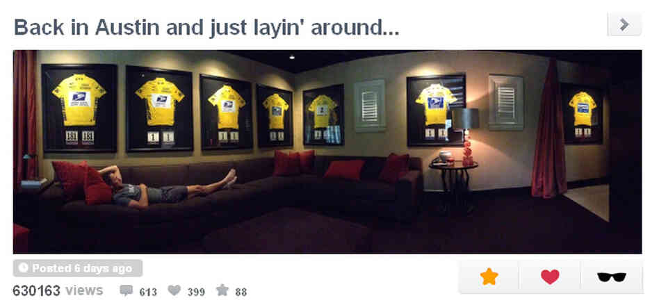 Lance Armstrong at home Lance Armstrong at home