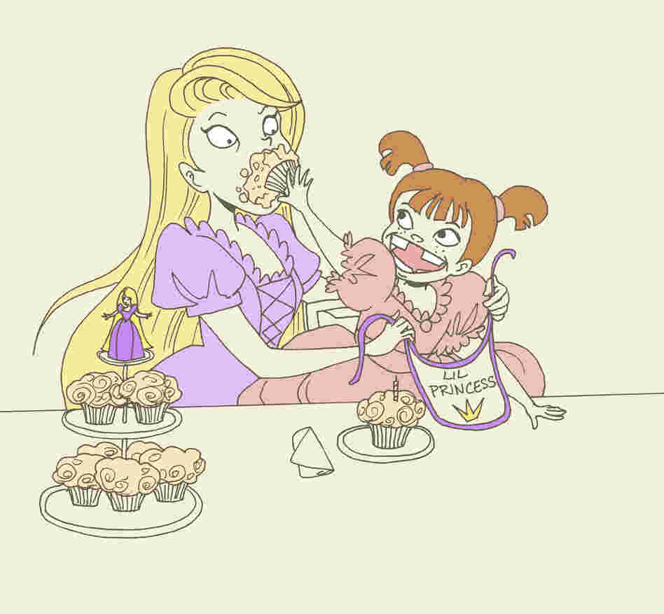 "Princesses can't eat or drink on the job," she says. "Parents will offer birthday cake but you have to say, 'Oh I ate birthday cake for breakfast' because you don't want crumbs all over your face for photos."