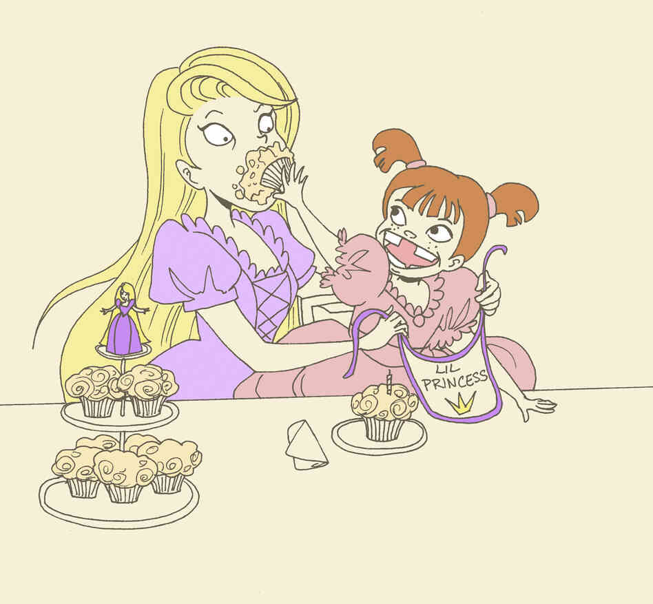 "Princesses can't eat or drink on the job," she says. "Parents will offer birthday cake but you have to say, 'Oh I ate birthday cake for breakfast' because you don't want crumbs all over your face for photos."