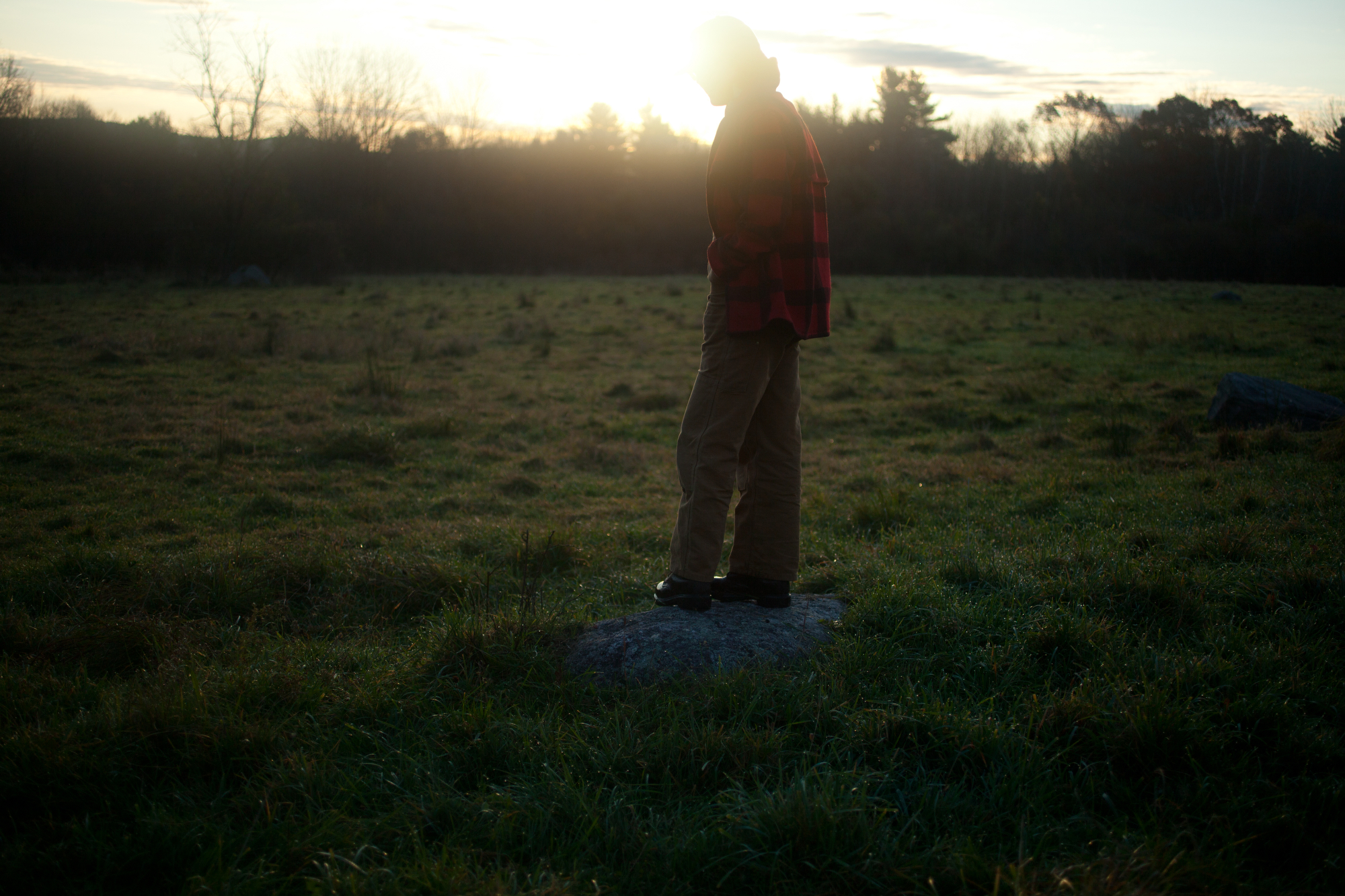 Eliza, a student farmer, inspects a pasture used for the rotational grazing of sheep during afternoon chores. Eliza, a student farmer, inspects a pasture used for the rotational grazing of sheep during afternoon chores.