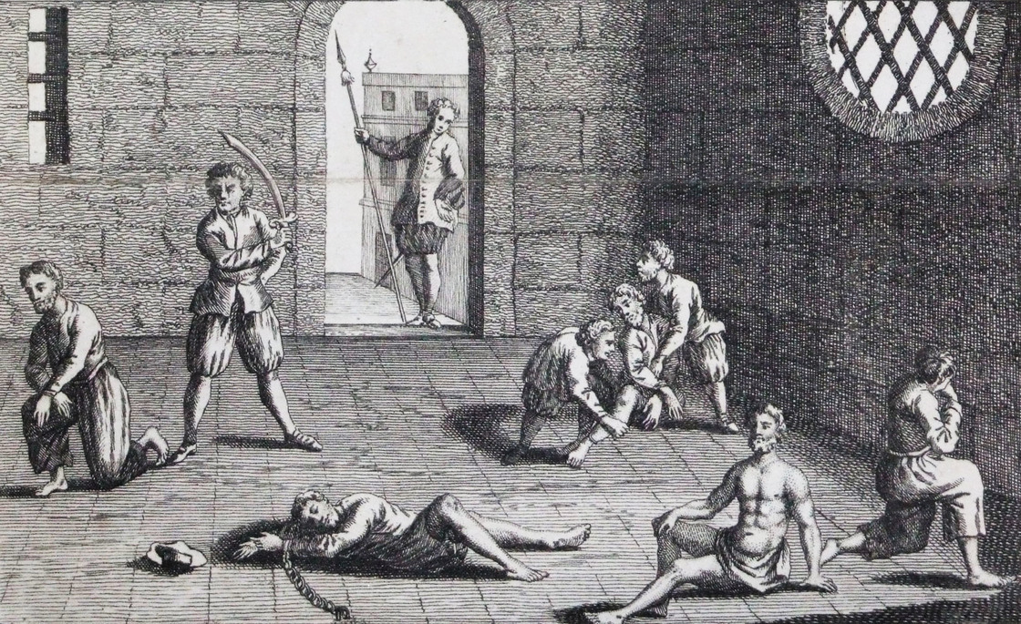 This copper engraving from approximately 1700 depicts the condition of the English prisoners at the hands of the Dutch. In the 1660s, Cornell University's Eric Tagliacozzo says, the conflict and competition for the spice trade came to a head. "The Dutch decapitated a number of English merchants who were also in the Spice Islands trying to profit from the trade."