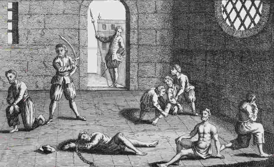 This copper engraving from approximately 1700 depicts the condition of the English prisoners at the hands of the Dutch. In the 1660s, Cornell University's Eric Tagliacozzo says, the conflict and competition for the spice trade came to a head. "The Dutch decapitated a number of English merchants who were also in the Spice Islands trying to profit from the trade."