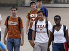 Students walk through the University of Texas at Austin campus. A case before the U.S. Supreme Court challenges the school's consideration of race in its admissions. Students walk through the University of Texas at Austin campus. A case before the U.S. Supreme Court challenges the school's consideration of race in its admissions.