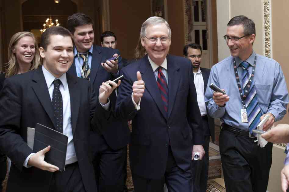 Senate Minority Leader Mitch McConnell, R-Ky., prepares to announce a debt ceiling deal in July 2011. That deal laid the foundation for the across-the-board spending cuts set to take effect on New Year's Day, 2013.