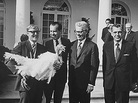 President Nixon pardons a turkey in 1969. There's quite a celebratory banquet scene in the John Adams opera, Nixon in China. President Nixon pardons a turkey in 1969. There's quite a celebratory banquet scene in the John Adams opera, Nixon in China.