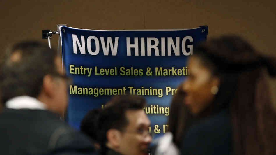 The scene at a career fair last month in New York City.