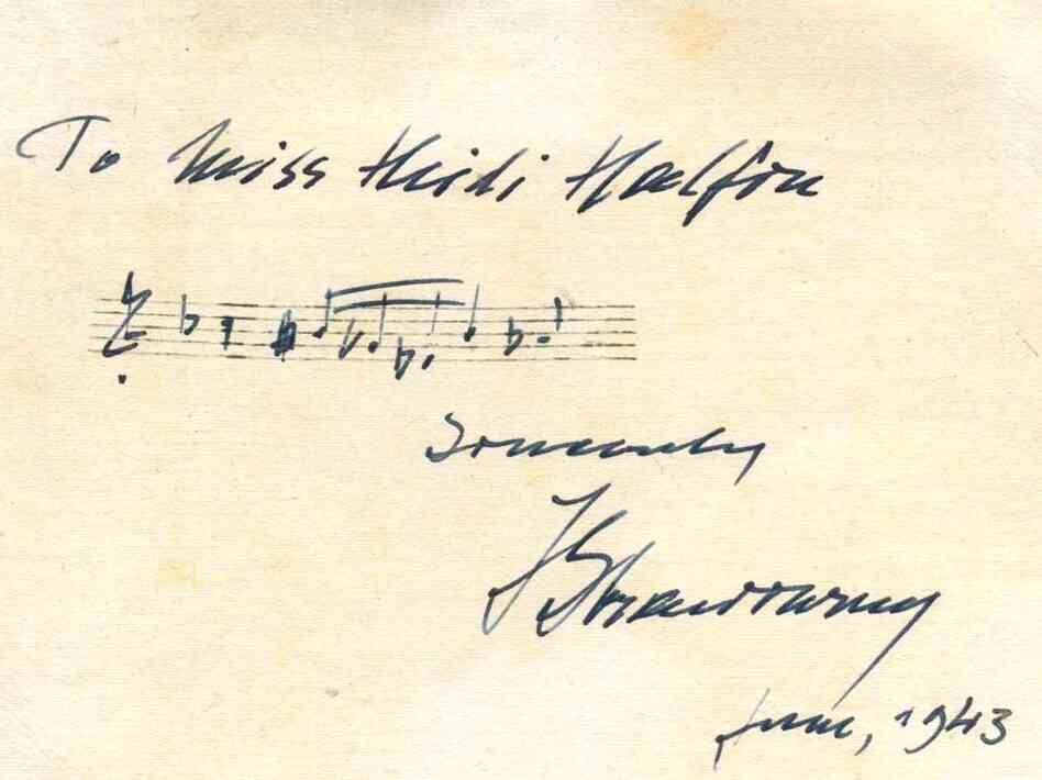 Stravinsky autograph.
