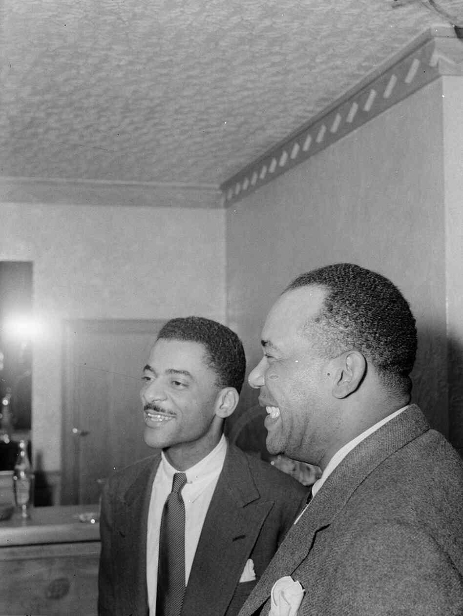 Teddy Wilson (center) and drummer Zutty Singleton in 1940.