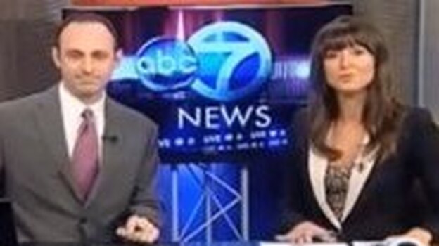 A screen shot of the Bangor, Maine newscast. (YouTube)